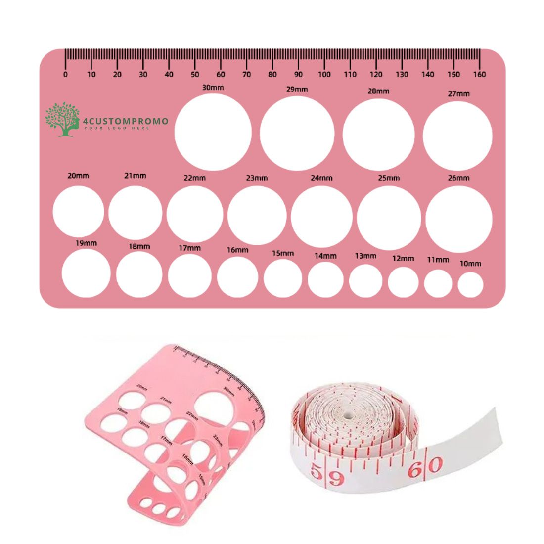 Custom Silicone Nipple Ruler Measuring Card