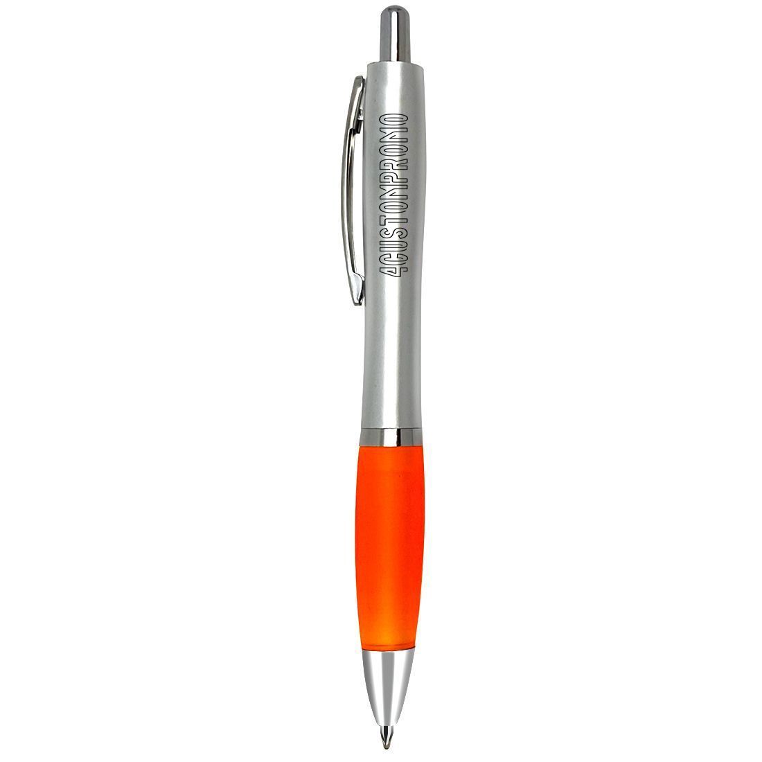 Custom Silver Rubber Grip Ballpoint Pen