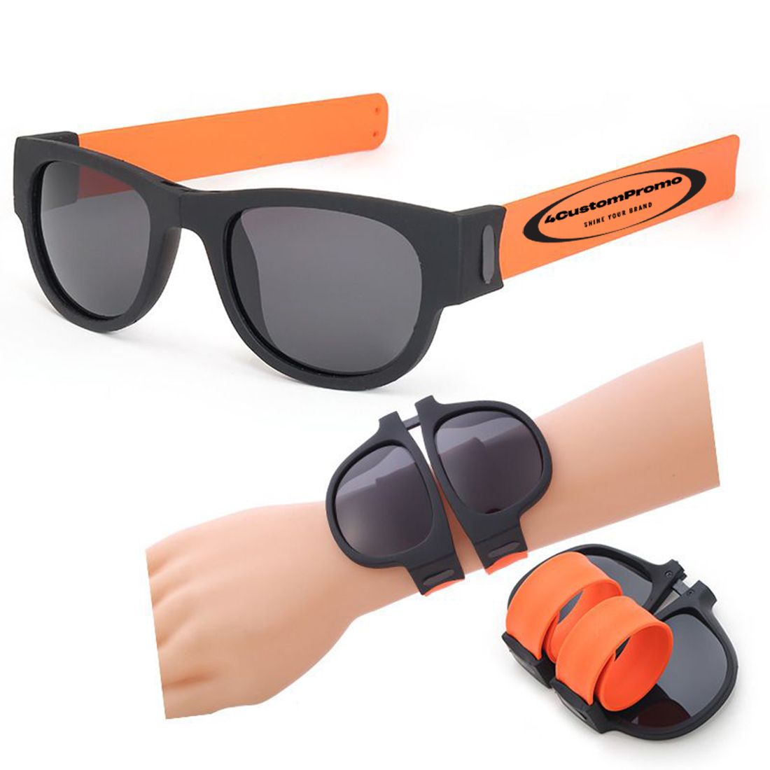 Custom Slap Bracelet Folding Sunglasses
