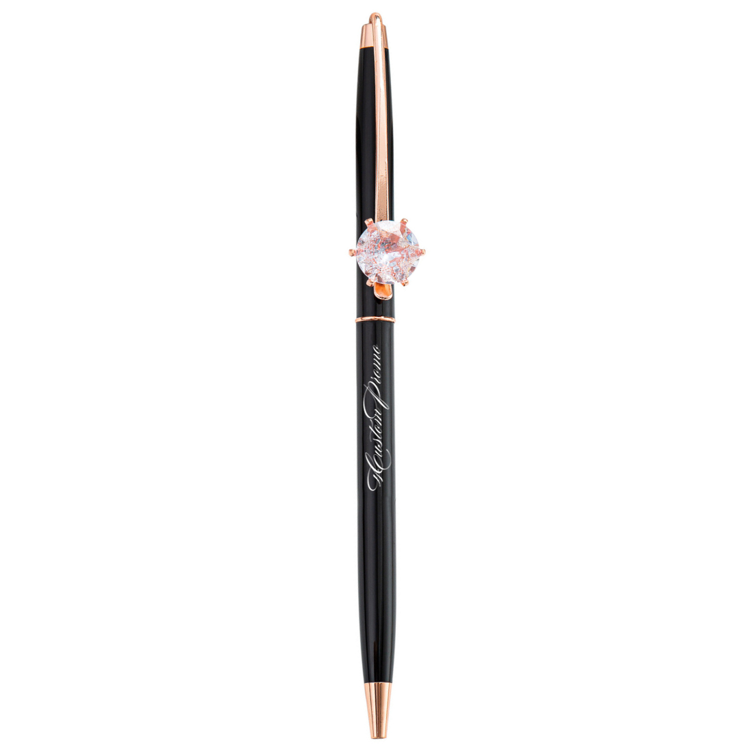Custom Slim Metal Ballpoint Pen with Diamond Clip
