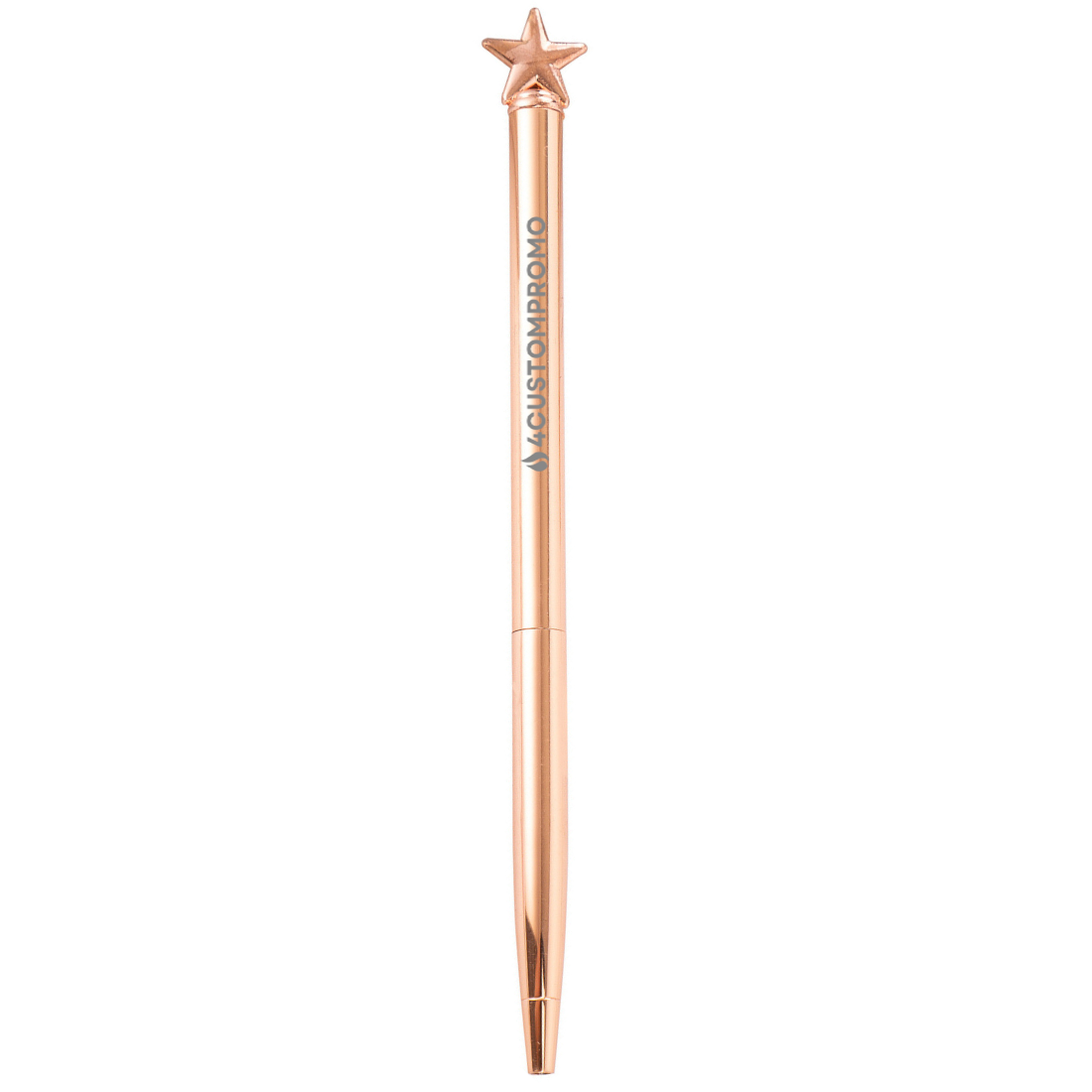 Custom Slim Metal Twist Pen with Star Top