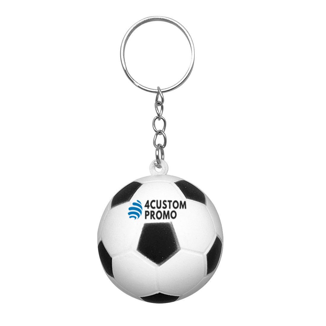 Custom Soft PU Foam Stress Relief Soccer Keyring