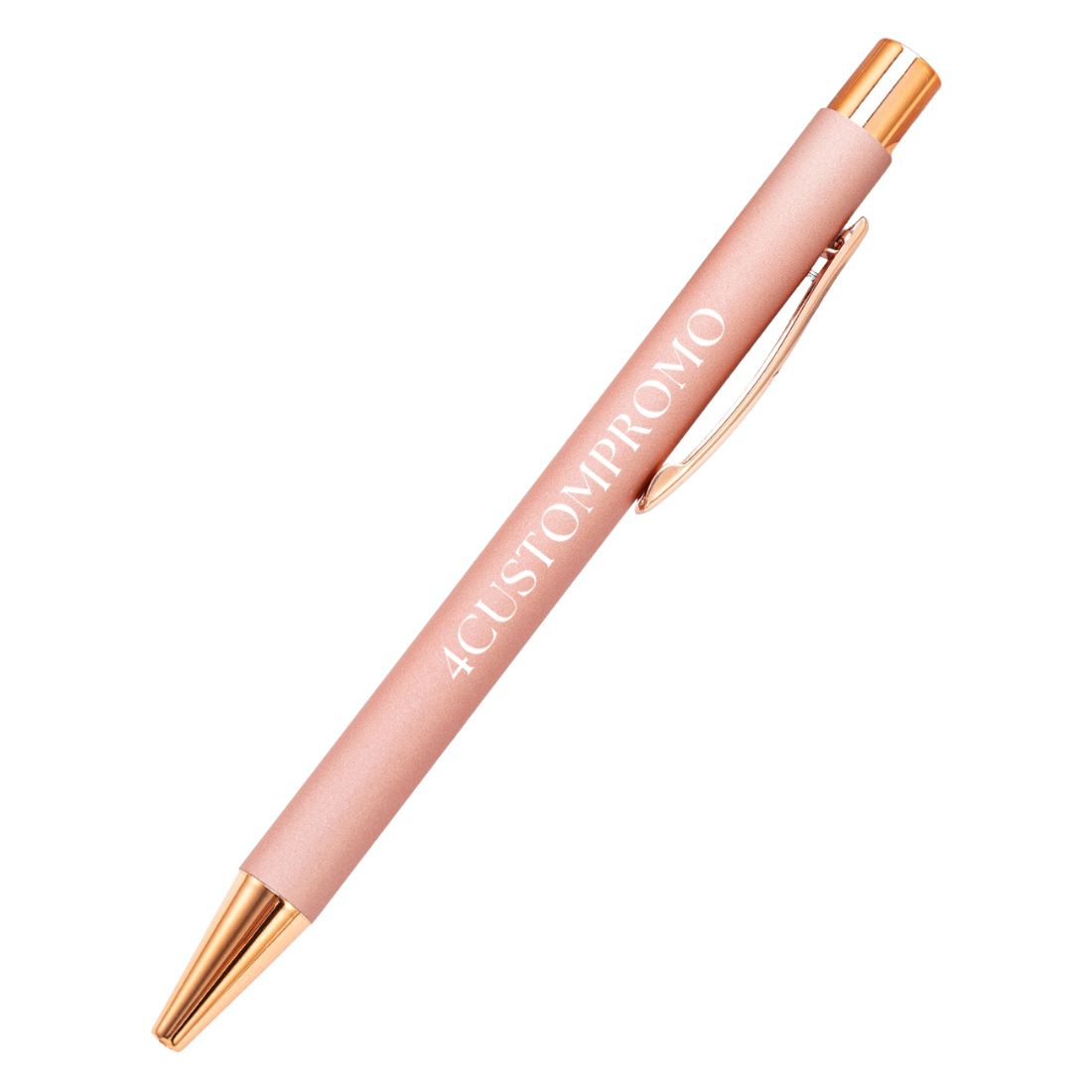 Custom Soft Touch Metal Pen with Gold Trim