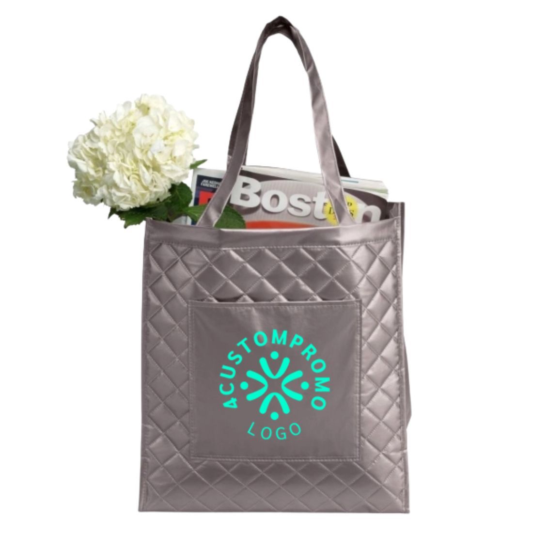 Custom SoHo Quilted Shopping Tote Bag - 13