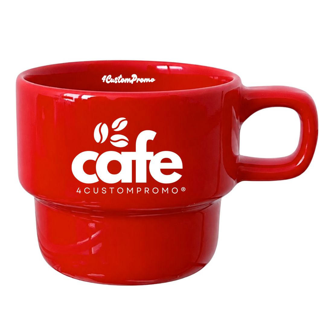 Custom Stackable Ceramic Coffee Mug - 9.5 oz