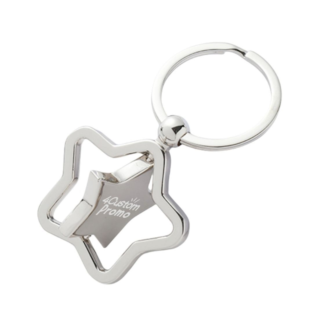 Custom Star Shaped Spinning Metal Keychain