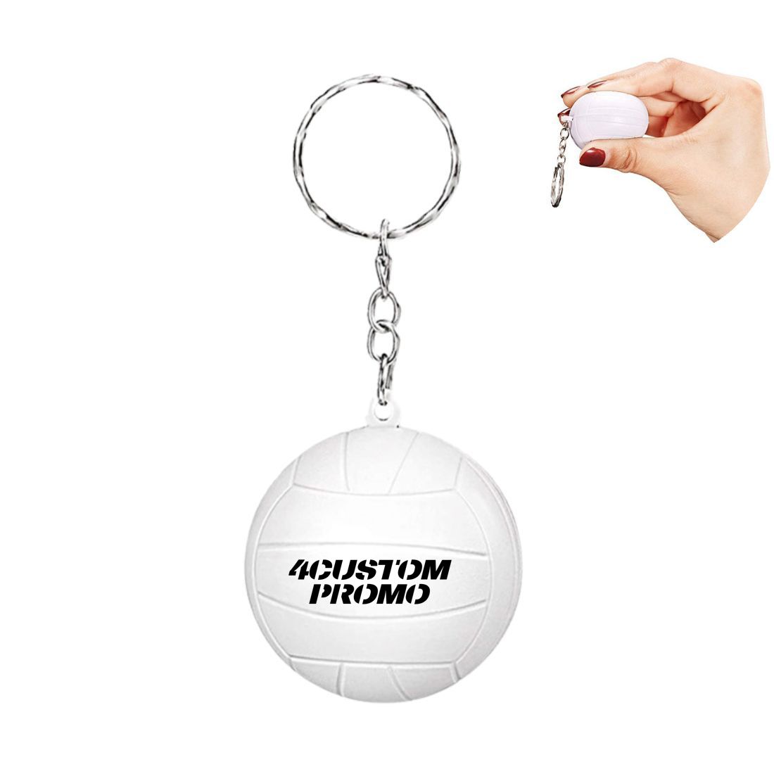 Custom Stress Relief PU Volleyball Ball Keychain