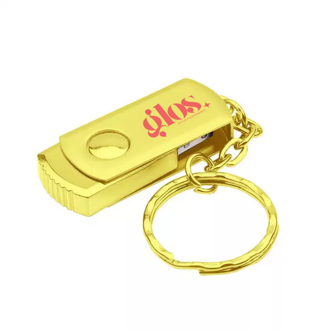 Custom Swivel Metal USB Flash Drive Keychain