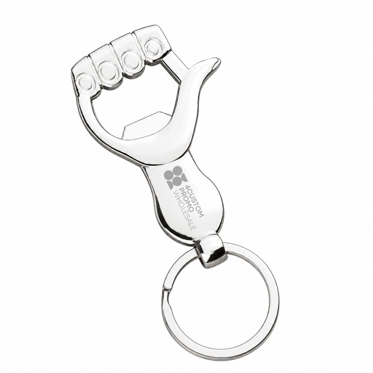 Custom Thumbs-Up Metal Bottle Opener Keychain