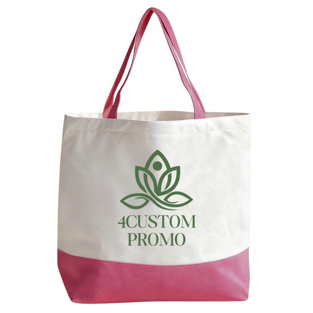 Custom Two-Tone Cotton Canvas Tote Bag - 18.5