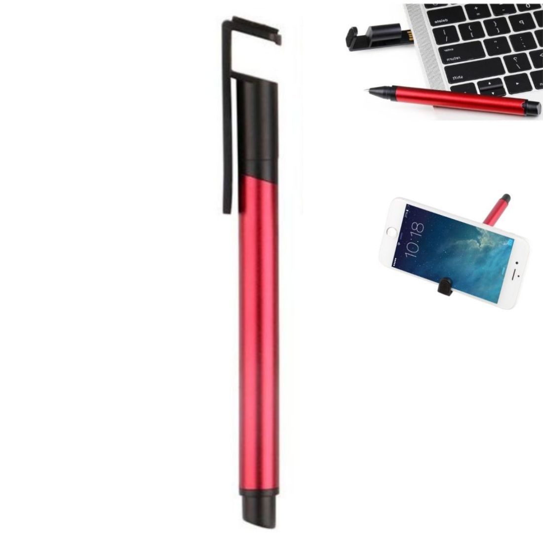 Custom 4-in-1 USB Drive Pen with Ballpoint and Phone Stand