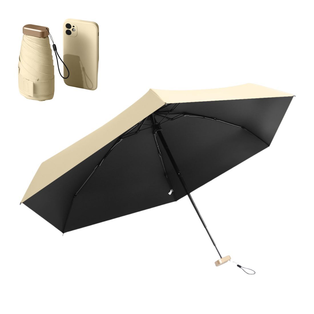 Custom UV-Protection Mini Umbrella for Sun & Rain