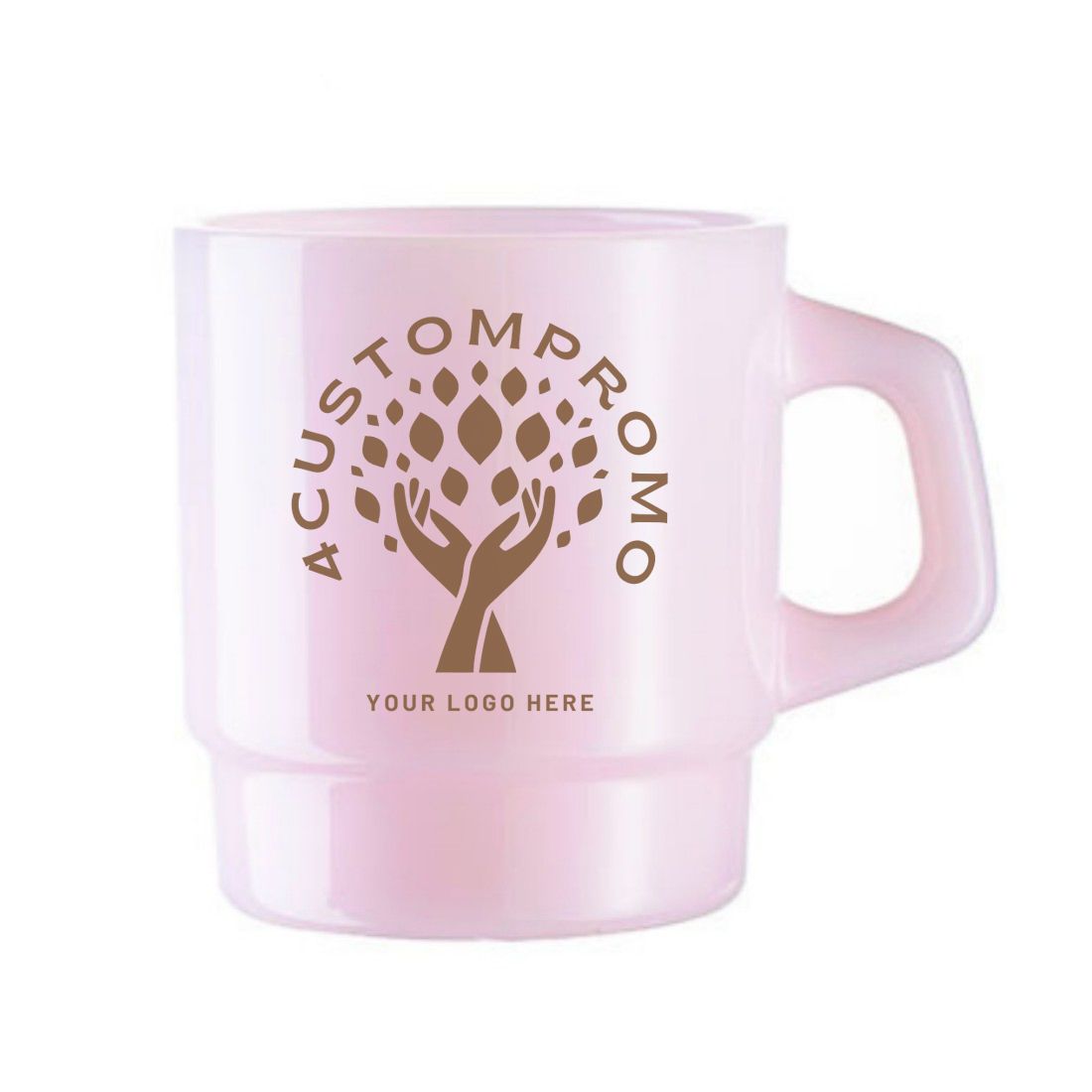 Custom Vintage Pink Jade Glass Coffee Mug - 8 oz