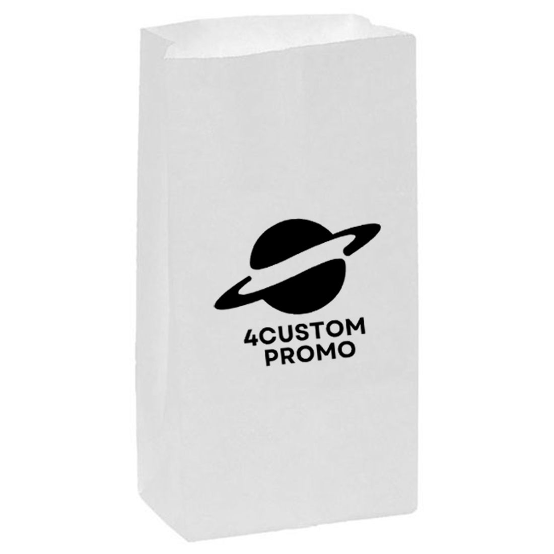 Custom White Kraft Paper Grocery Bag - 8.5