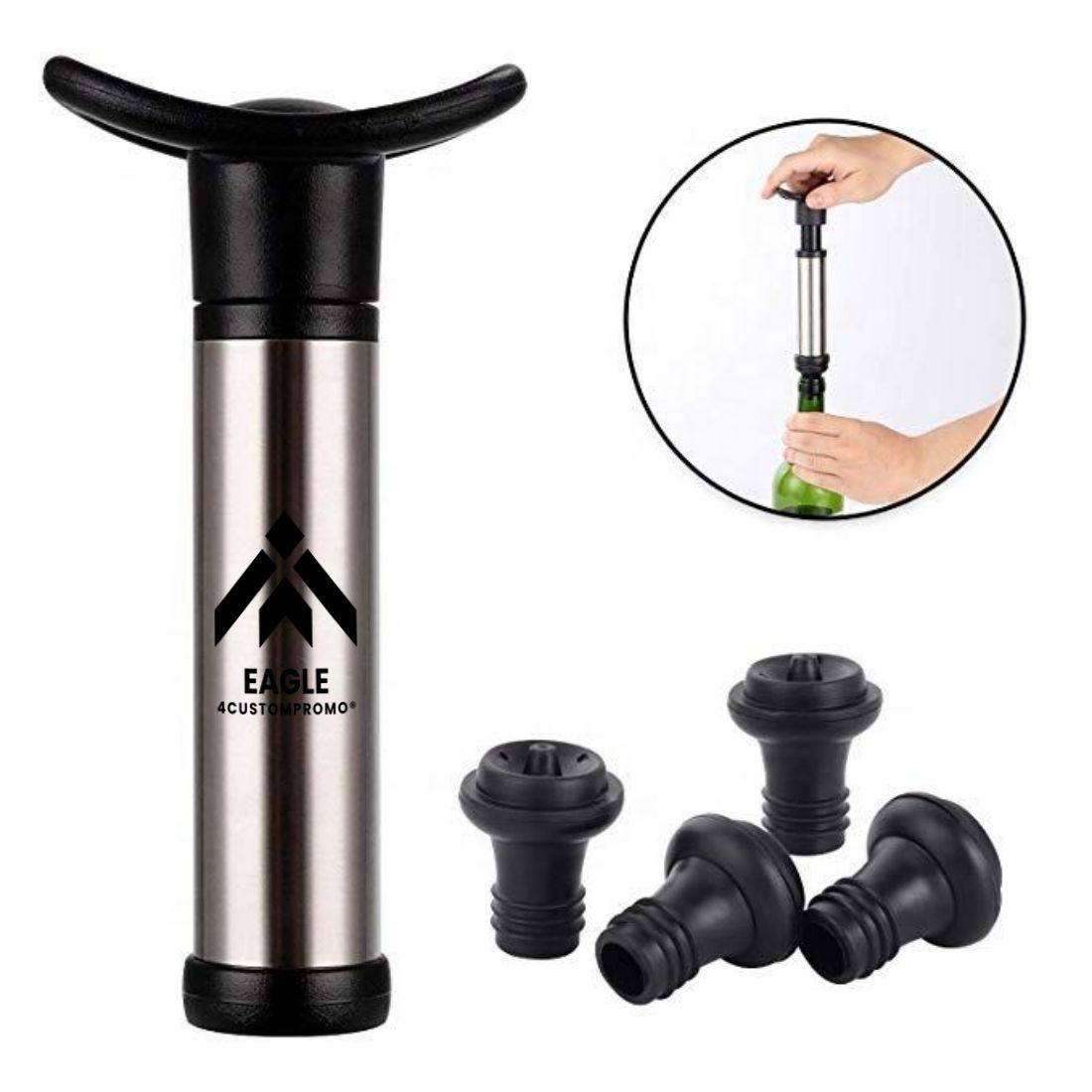 Custom Wine Vacuum Pump Set with Sealing Stoppers