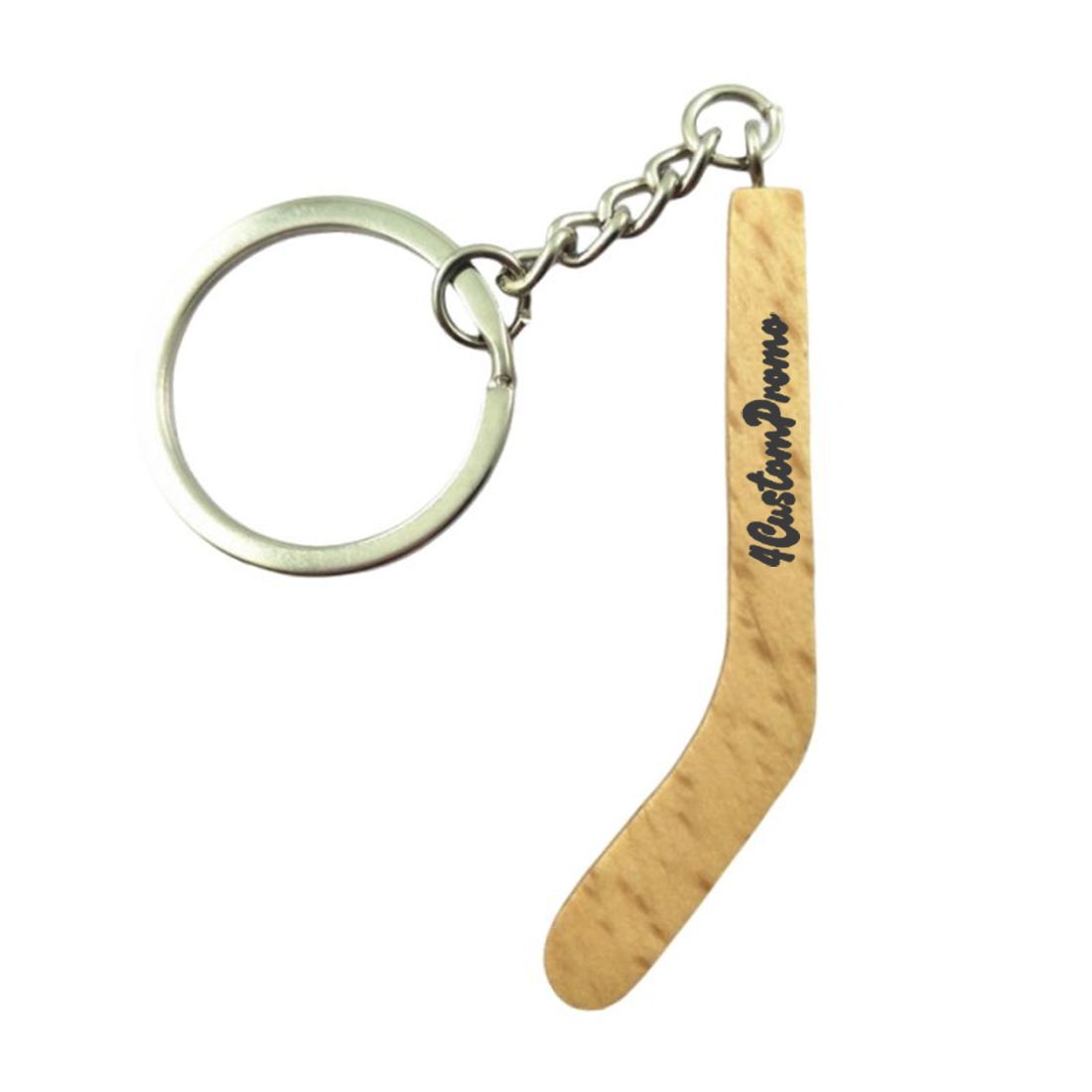 Custom Wood Hockey Stick Keychain