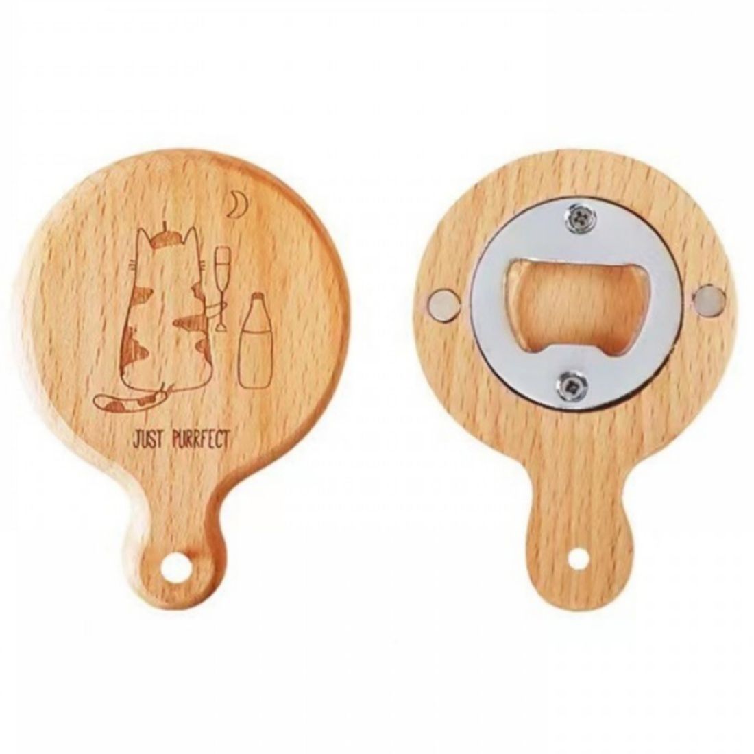 Custom Wooden Bottle Opener with Magnet
