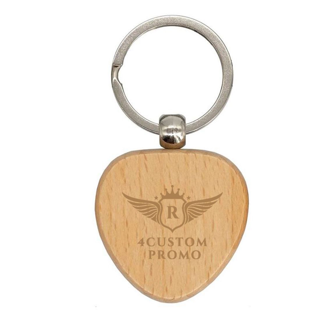Custom Wooden Heart Keychain