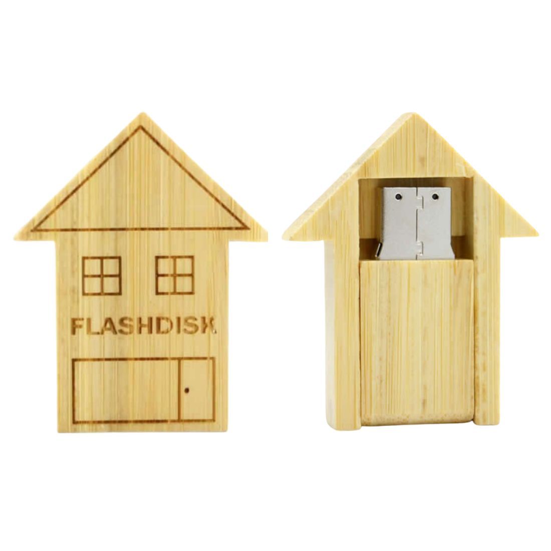 Custom Wooden House Shape USB Flash Drive