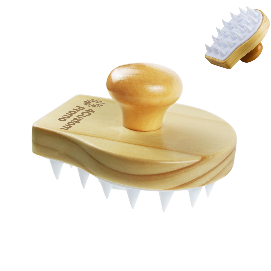 Custom Wooden Shampoo Scalp Brush
