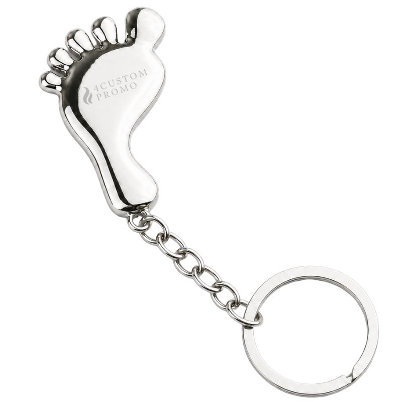 Custom Zinc Alloy Foot-Shaped Keychain