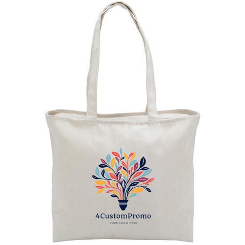 Custom Zippered Cotton Gusset Tote - 17.5