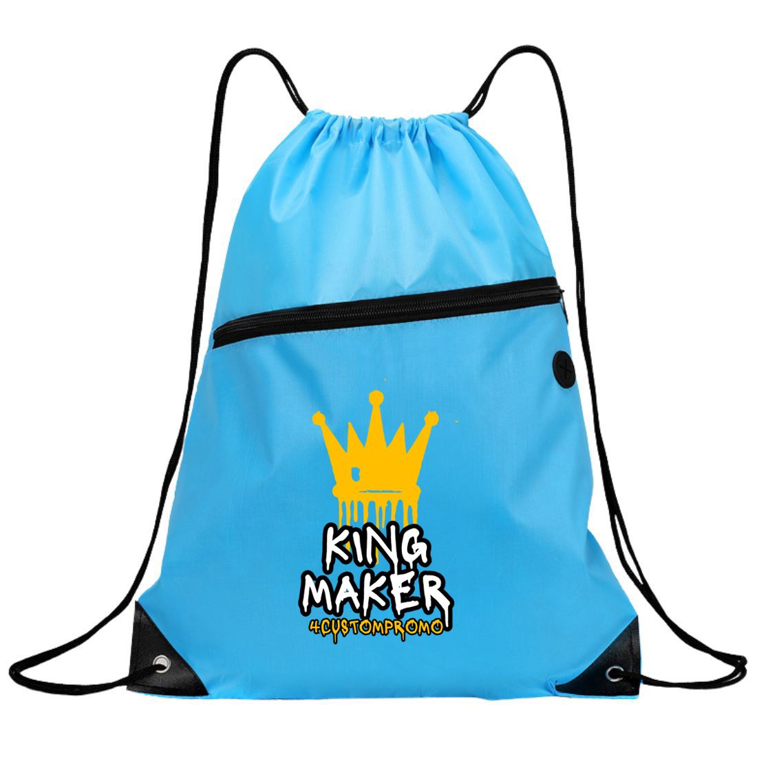 Custom Zippered Nylon Drawstring Bag