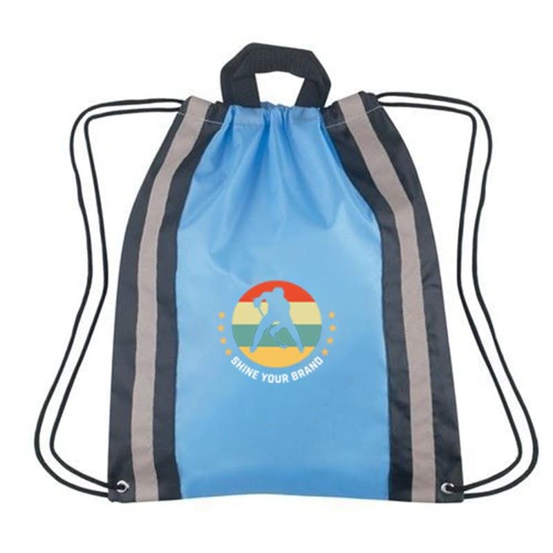 Reflective Polyester Drawstring Bag - 13.5