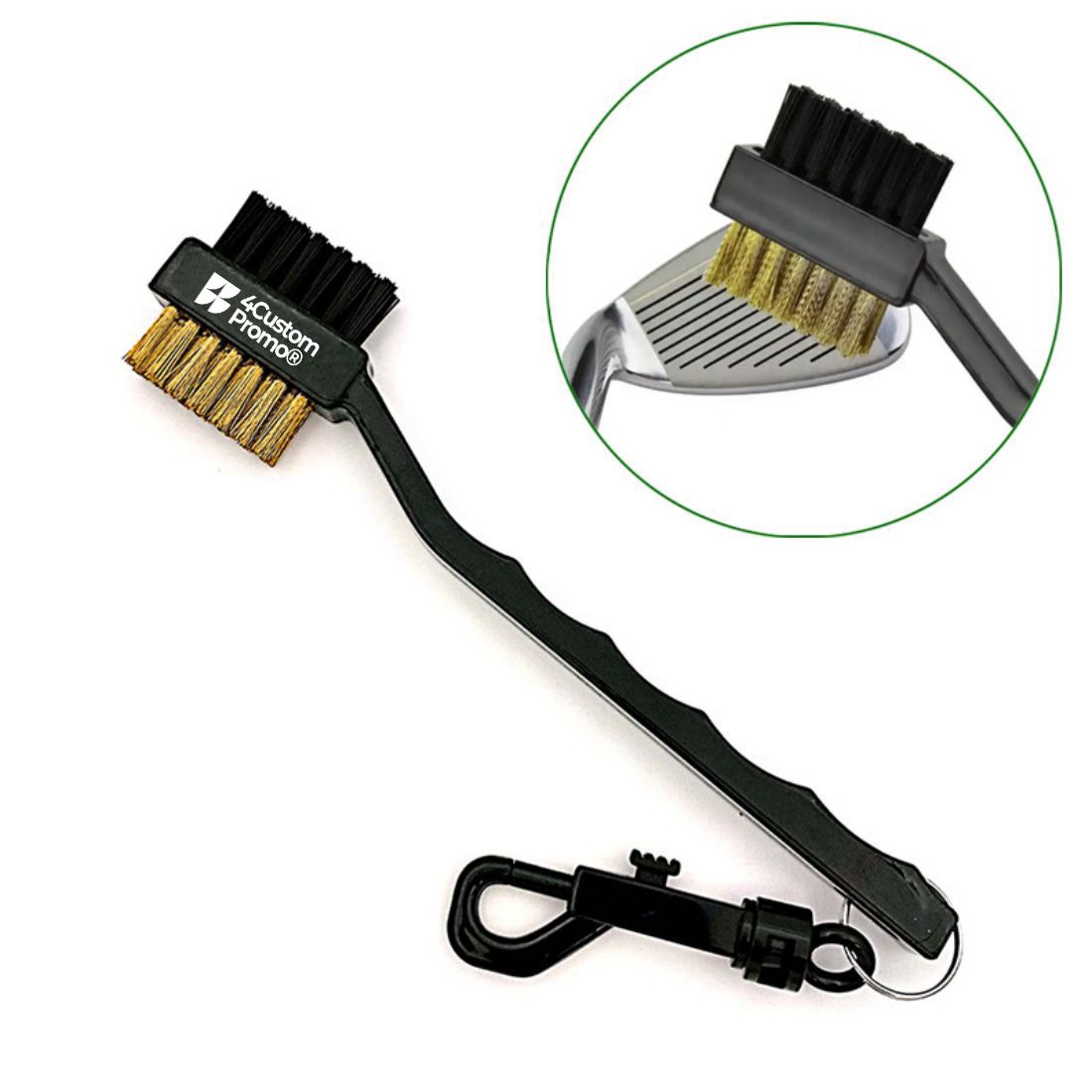 Dual-Sided Brass & Nylon Golf Club Cleaning Brush