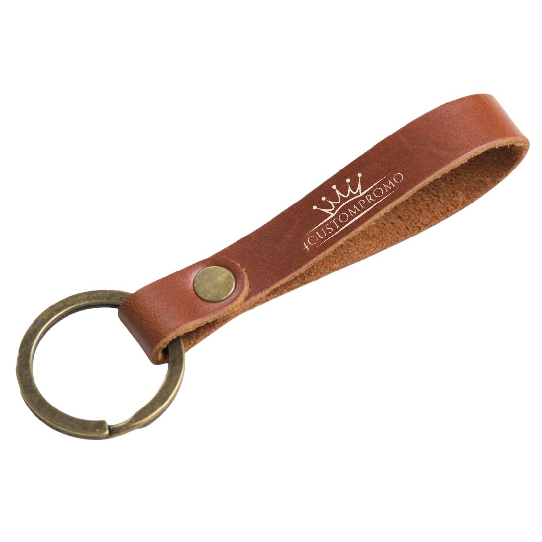 Handmade Custom Vintage Cow Leather Keychain