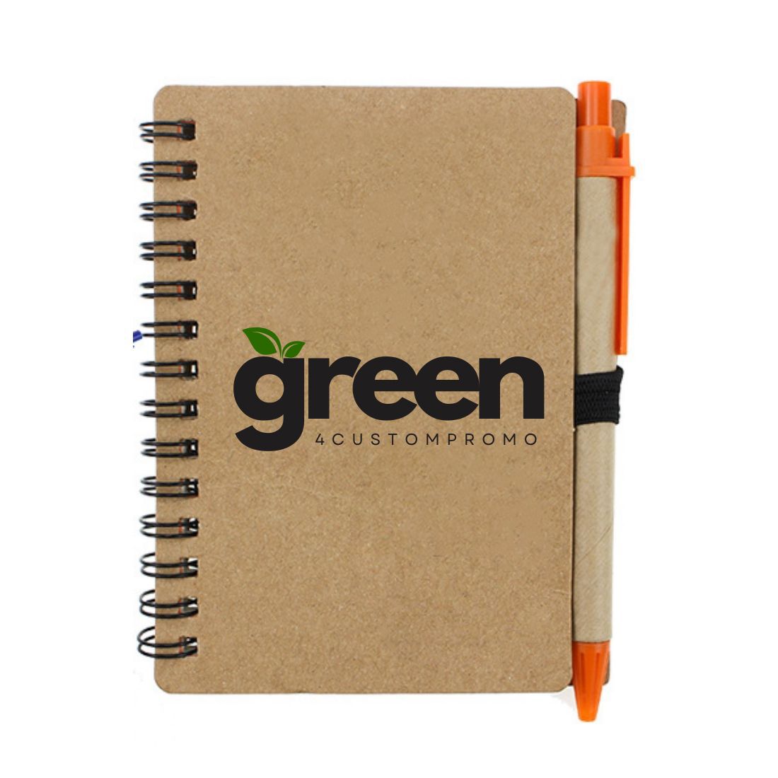 Kraft Hardcover Spiral Notebook with Pen