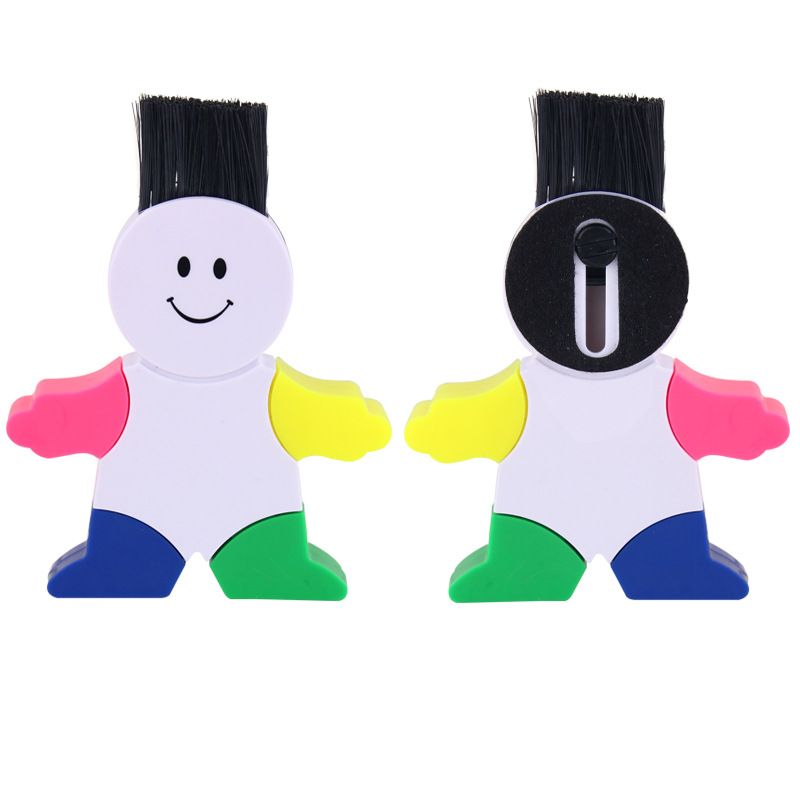 Happy Person Shaped 4 Colors Highlighter w/ Brush