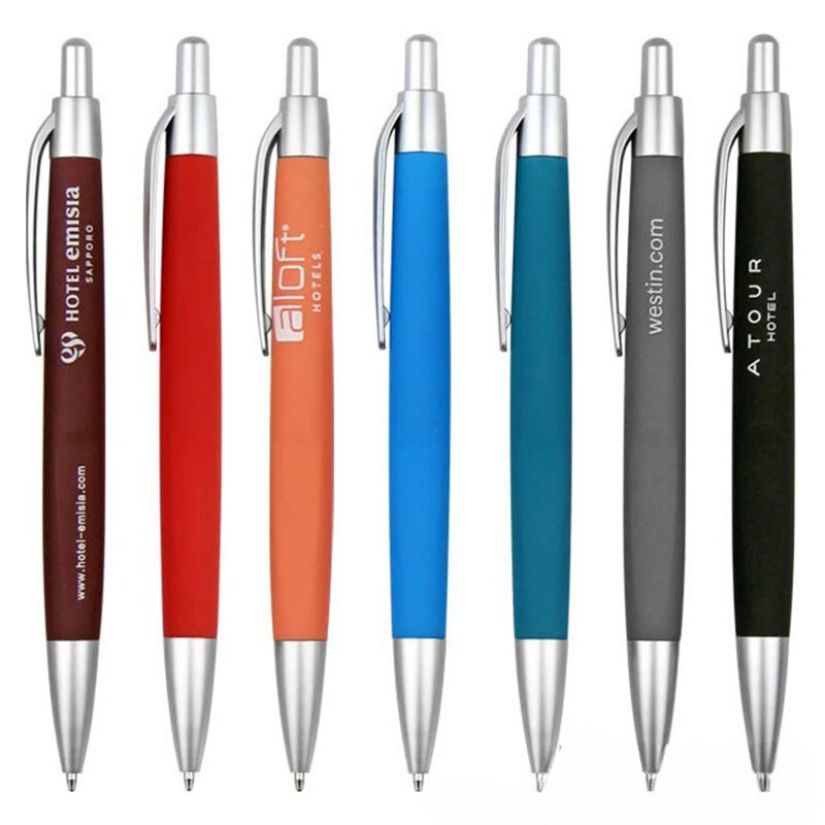 Rubber Coated Custom Advertising Ballpoint Pen
