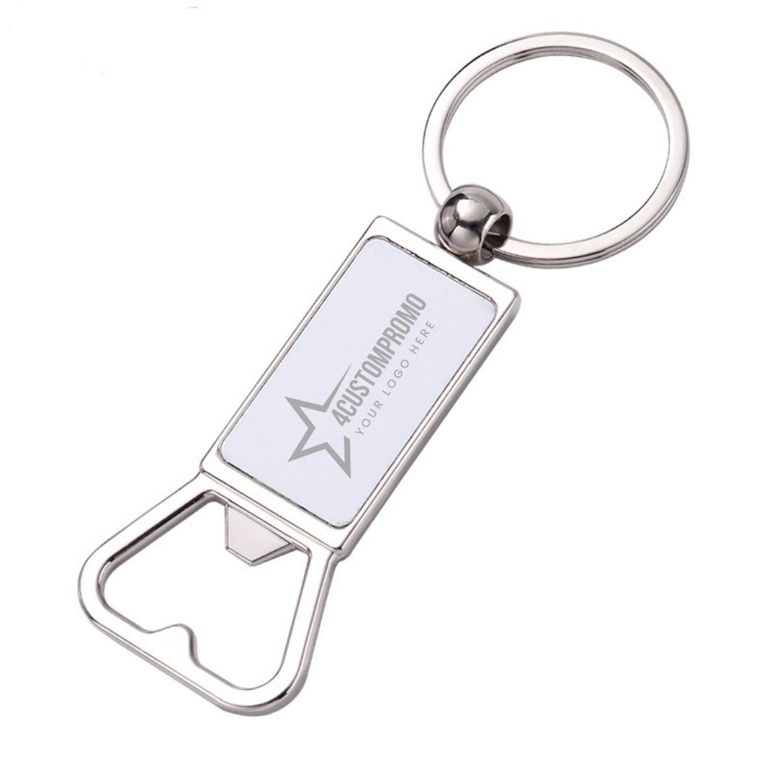Rectangle Custom Metal Bottle Opener Keyring