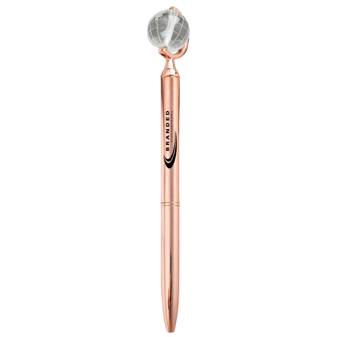 Custom Rotatable Globe Top Metal Twist Pen