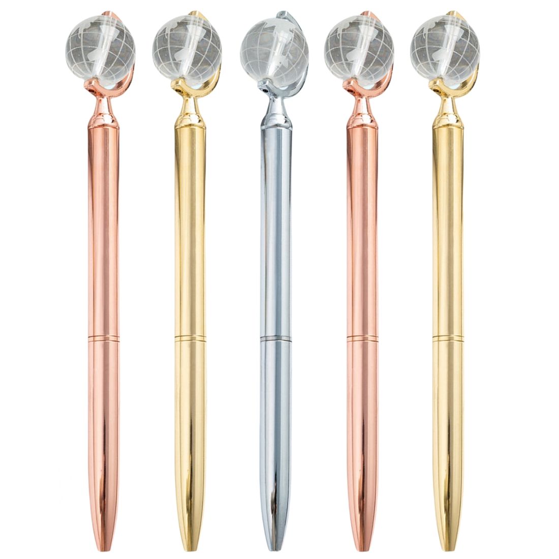 Rotatable Crystal Globe Custom Metal Ballpoint Pen