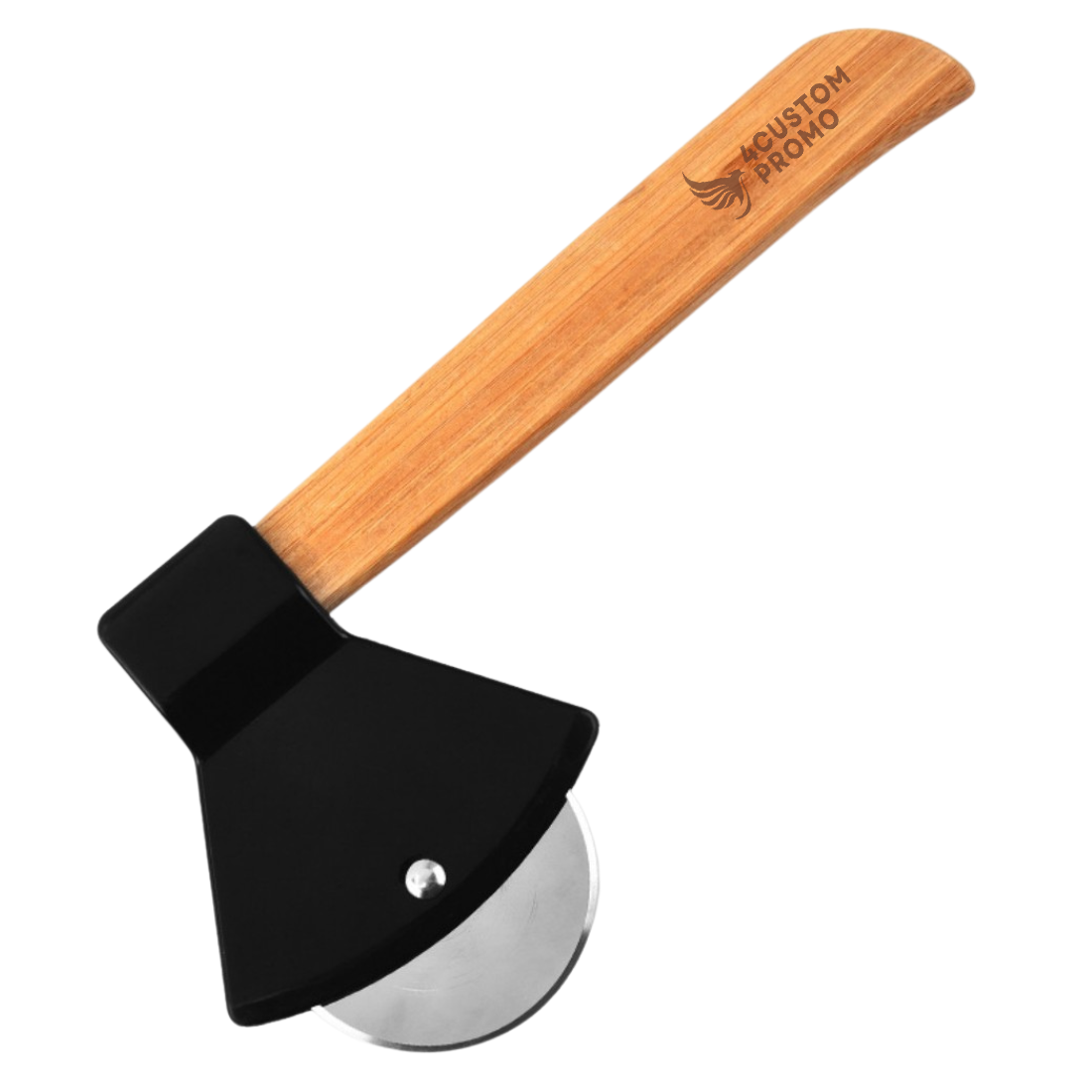 Stainless Steel Axe Pizza Cutter w/ Bamboo Handle