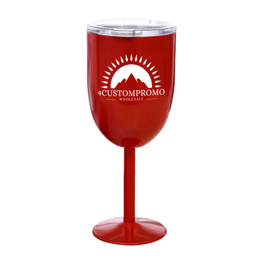 Stainless Steel Double-Wall Insulated Goblet Wine Glass w/ Lid