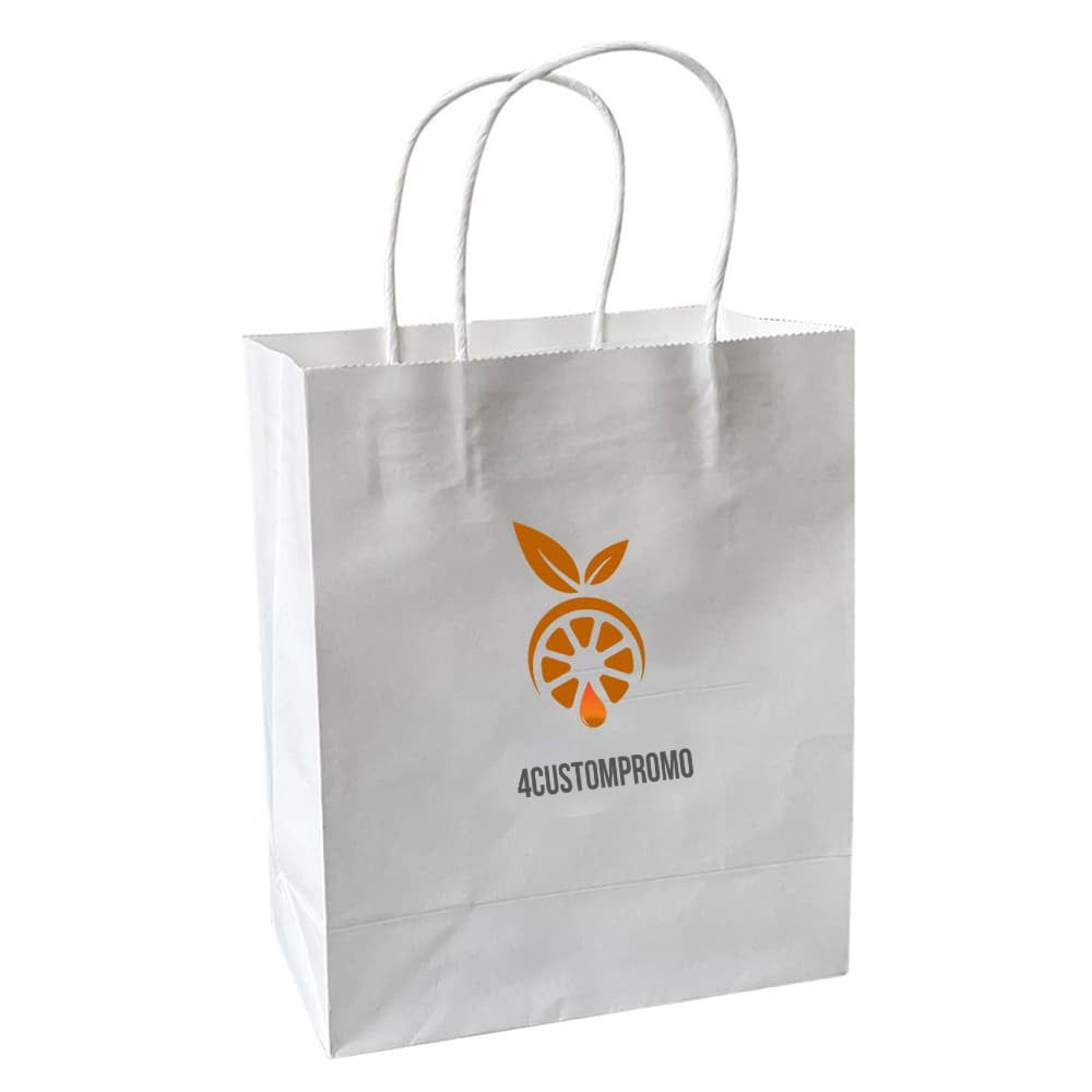 Custom White Kraft Paper Bag - 7.75