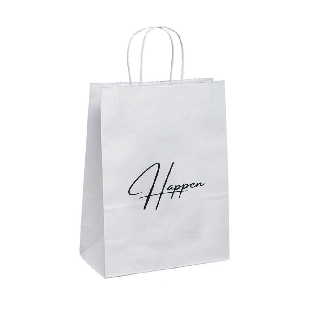 Custom White Kraft Shopping Bag - 10
