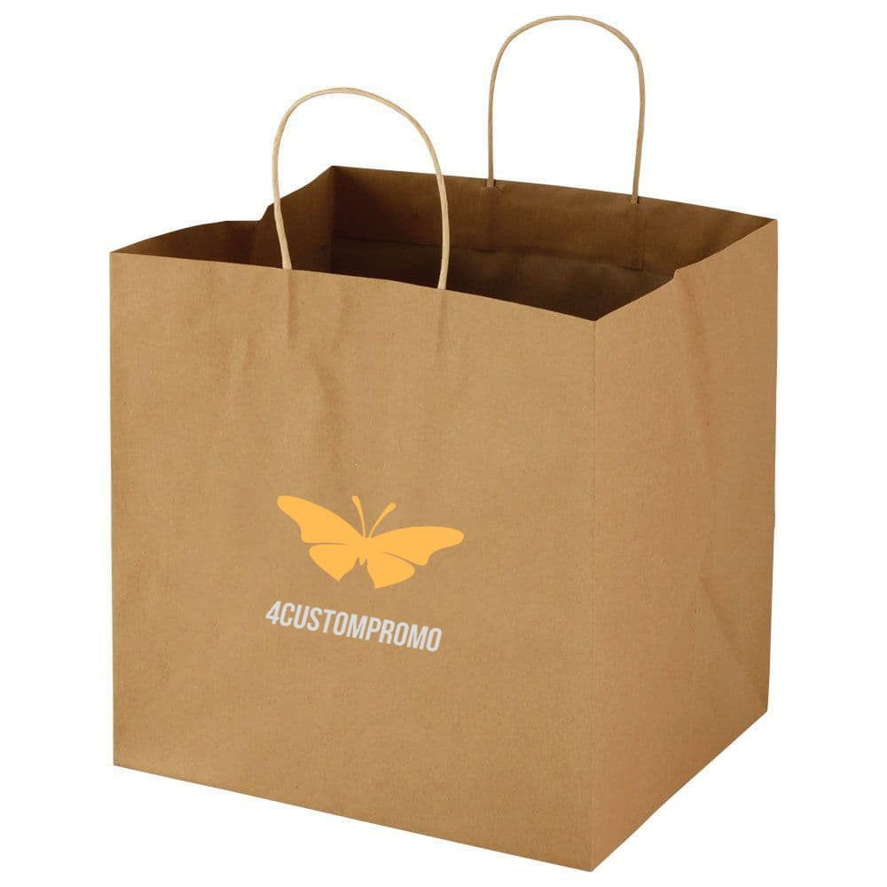 Custom Kraft Paper Takeout Bag - 12