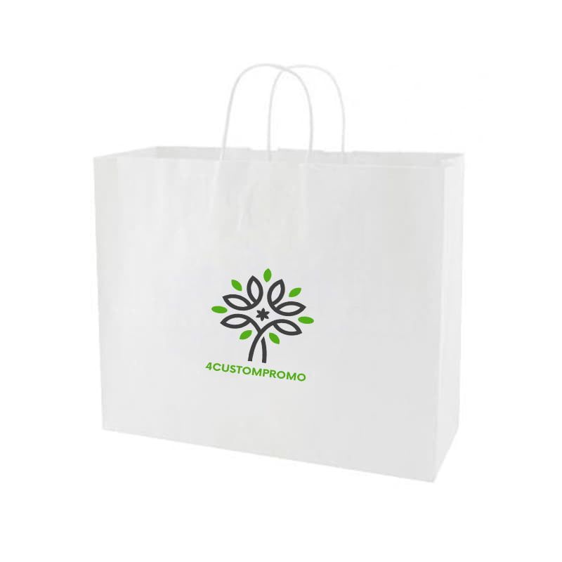 Custom White Kraft Paper Bag - 16