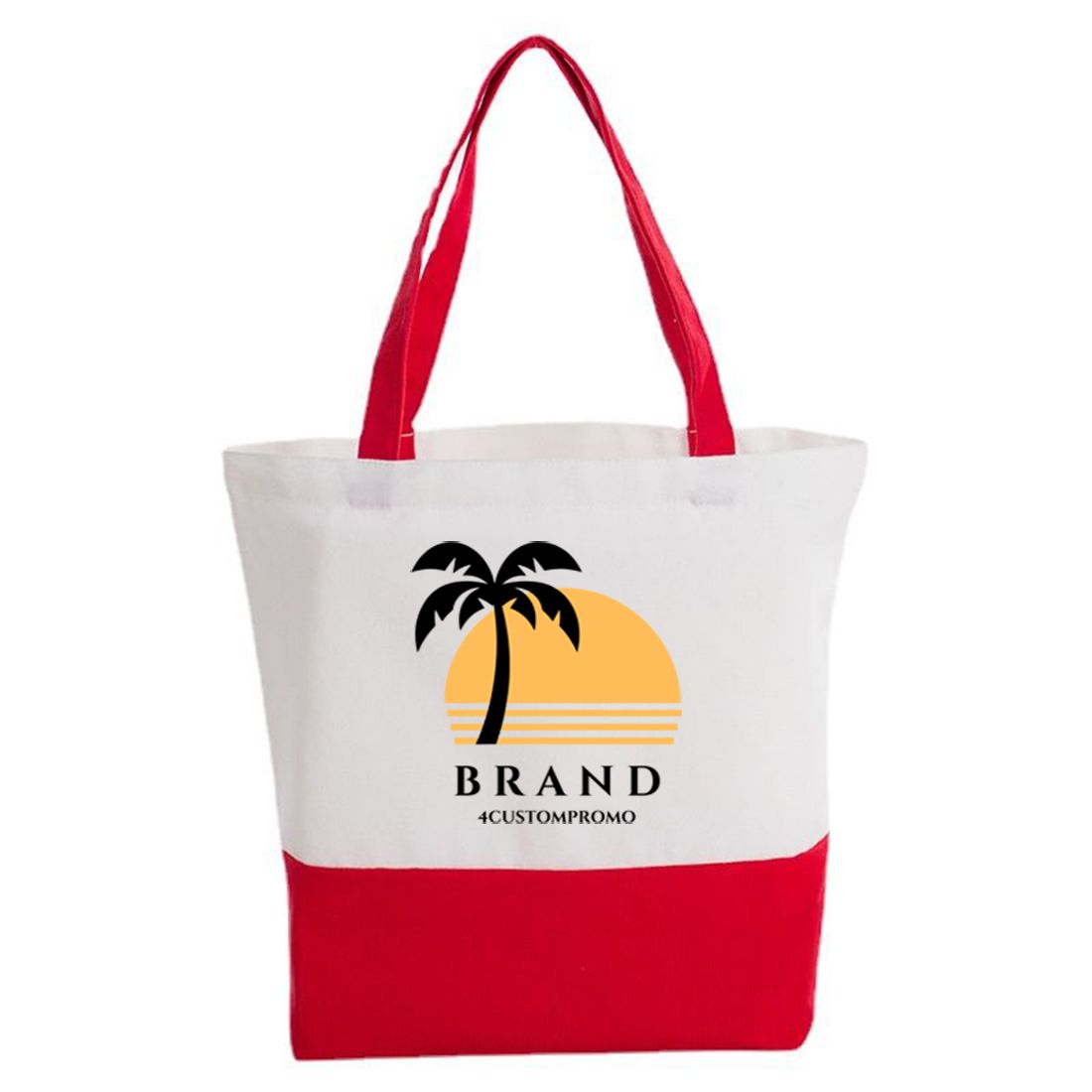 Two-Tone Cotton Canvas Tote Bag - 16