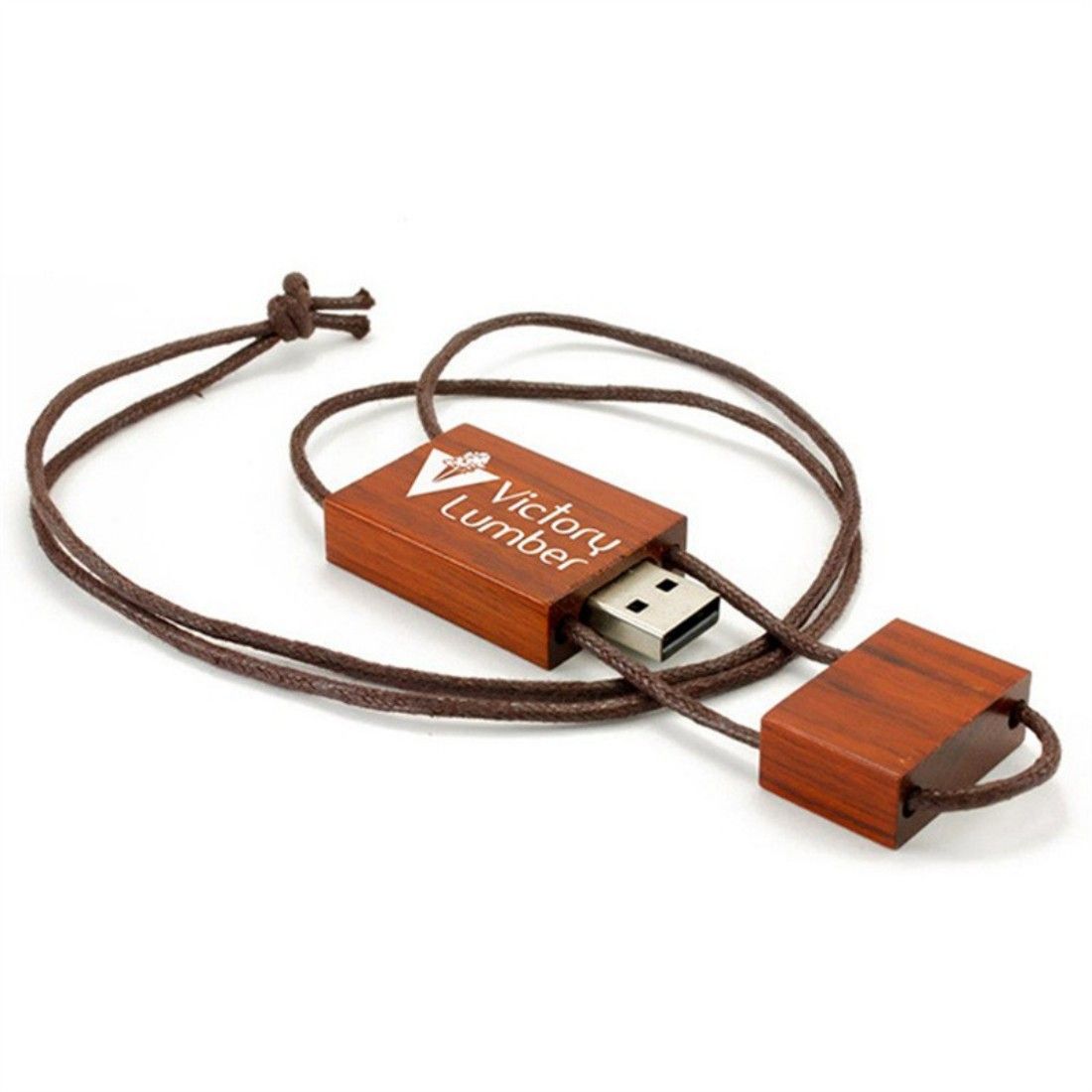 Custom Wooden USB Flash Drive with Lanyard
